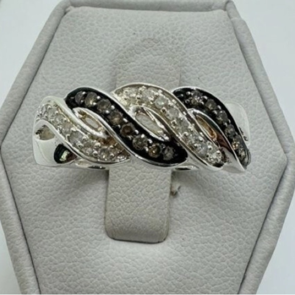 Affinity Diamond Ring Size 7 Sterling Silver Cros… - image 4